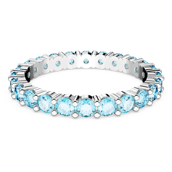 swarovski matrix ring round cut blue rhodium plated