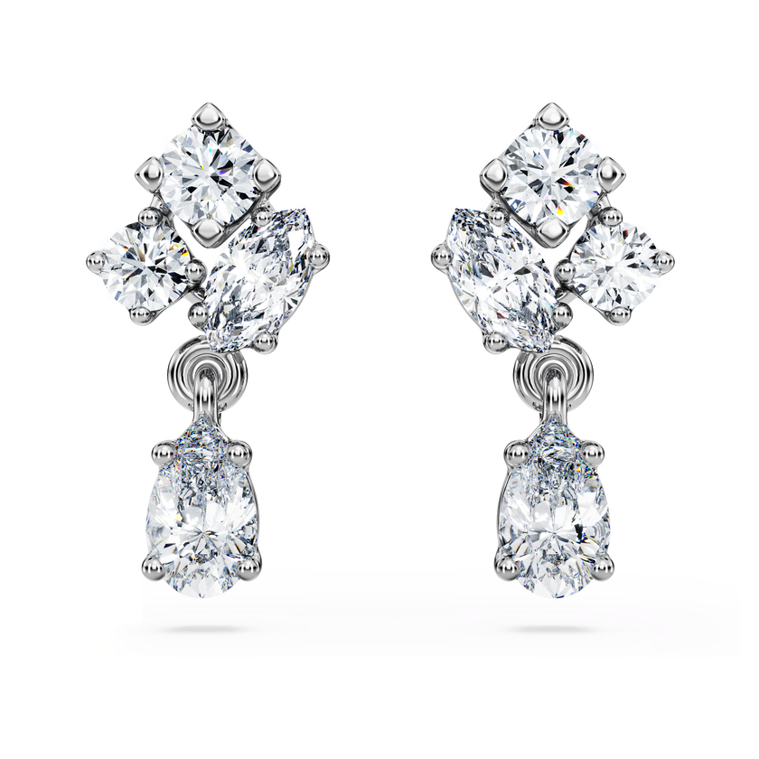 swarovski galaxy drop earrings  laboratory grown diamonds 0 75 ct tw  18k white gold