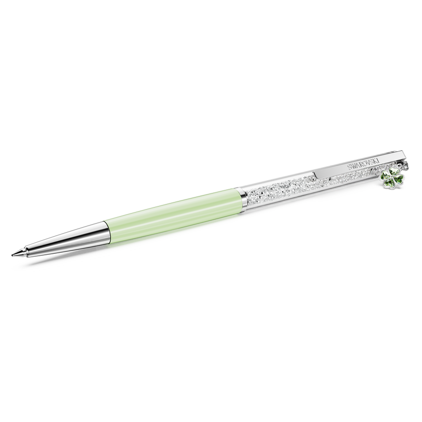 swarovski crystalline ballpoint pen  clover  green  green lacquered  chrome plated