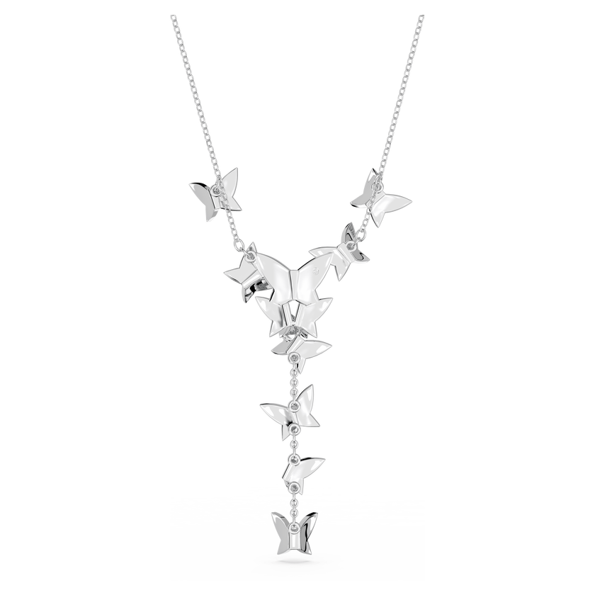 swarovski lilia y necklace  butterfly  blue  rhodium plated