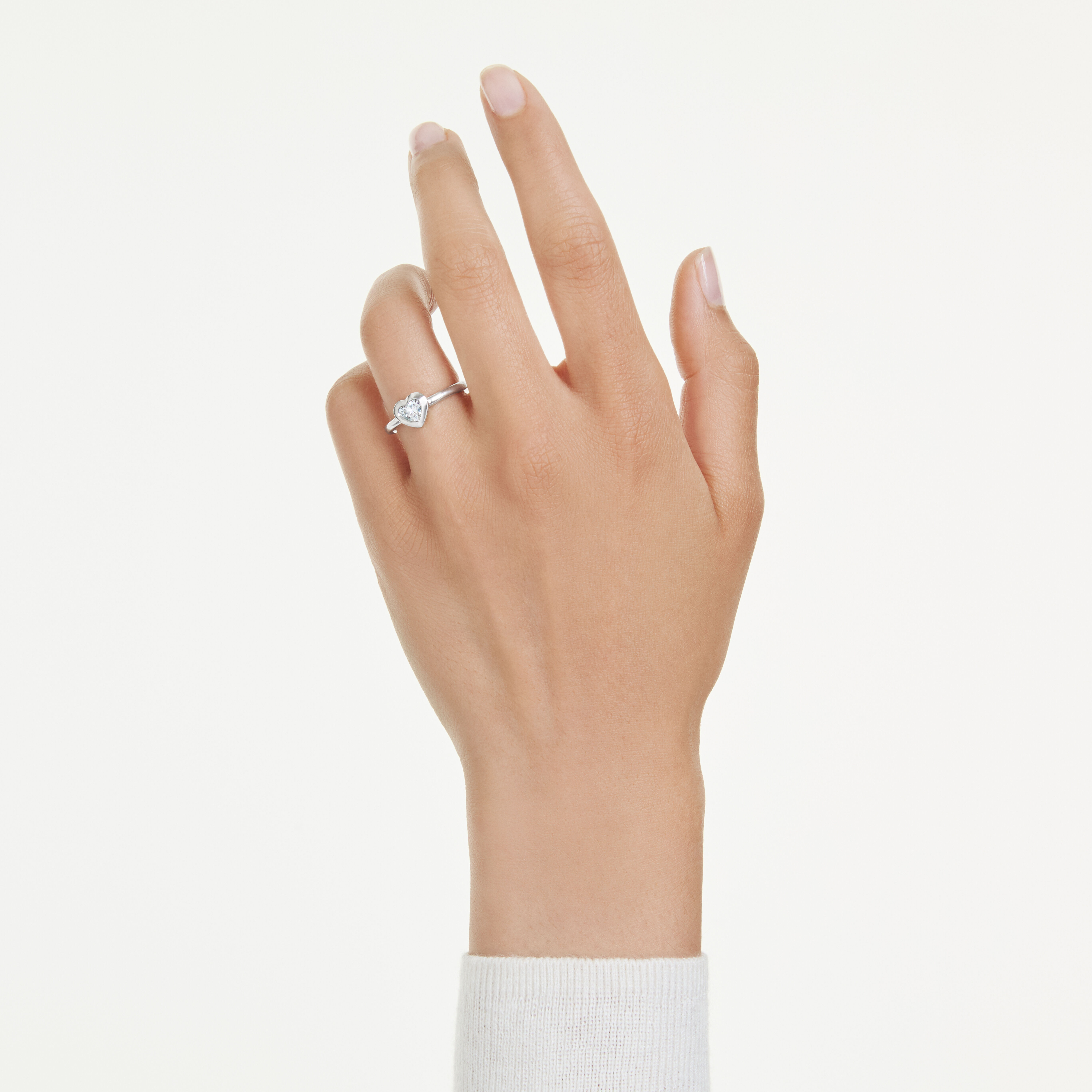 swarovski eternity solitaire ring  lab grown diamonds 0 5 ct tw  heart shape  sterling silver