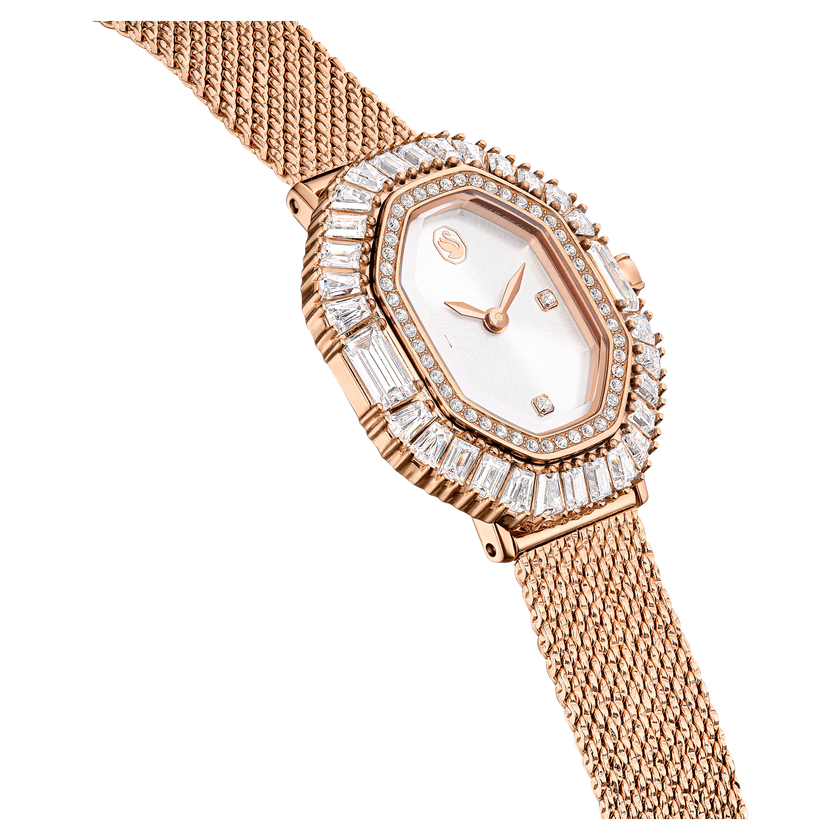 swarovski matrix octagon watch  metal bracelet  rose gold tone  rose gold tone finish