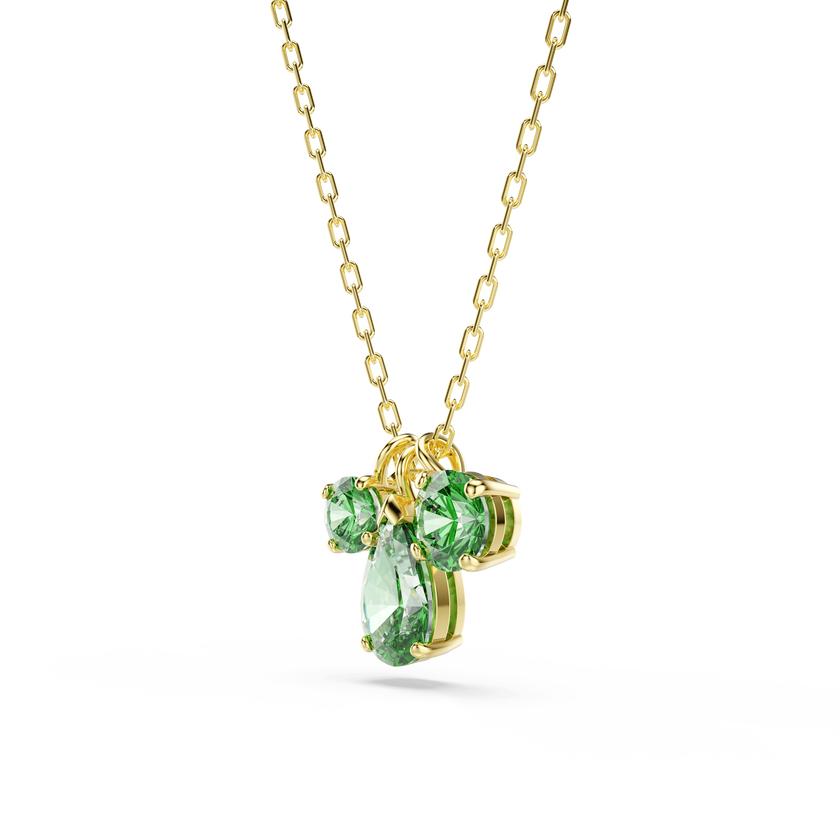 swarovski mesmera pendant  mixed cuts  green  18k gold finish