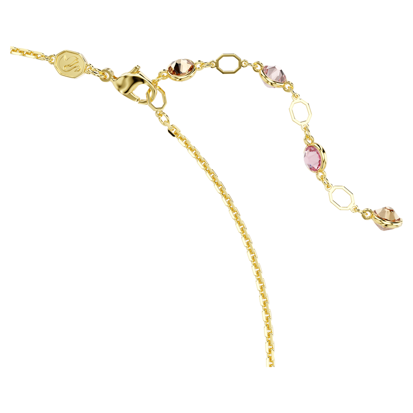 swarovski idyllia necklace  mixed cuts  flower  multicolored  gold tone plated