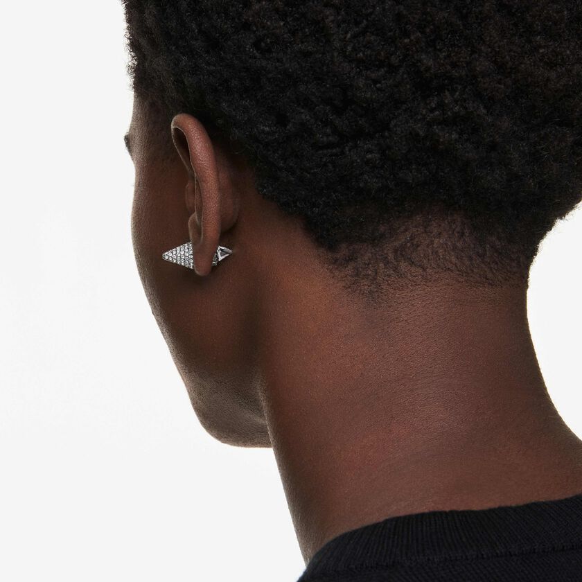 swarovski sublima stud earrings  spike  white  ruthenium plated