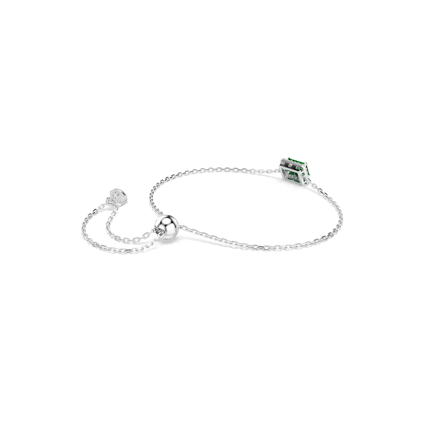swarovski una angelic bracelet  rectangular cut  pav   green  rhodium plated