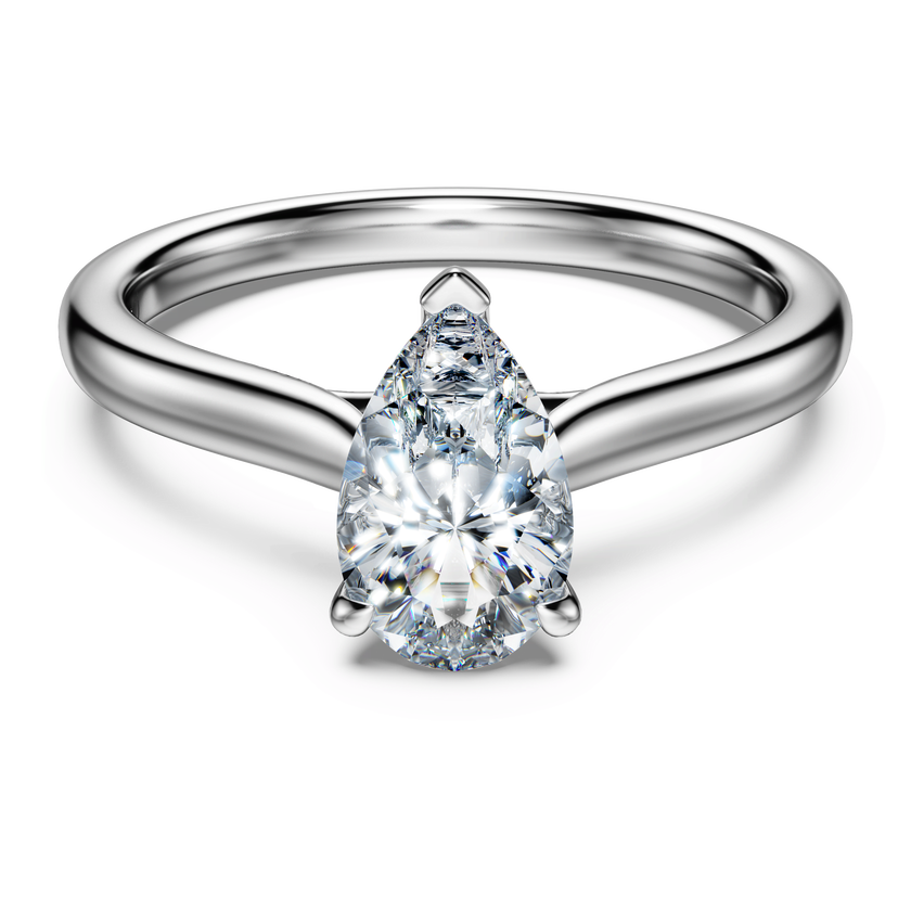 swarovski eternity solitaire ring  laboratory grown diamonds 1 ct tw  pear cut  18k white gold
