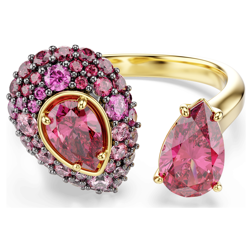 swarovski sublima cocktail ring  pear cut  red  18k gold finish