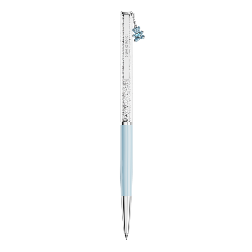 swarovski crystalline ballpoint pen  teddy  blue  blue lacquered  chrome plated