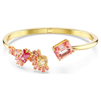 swarovski gema bangle mixed cuts pink gold tone plated