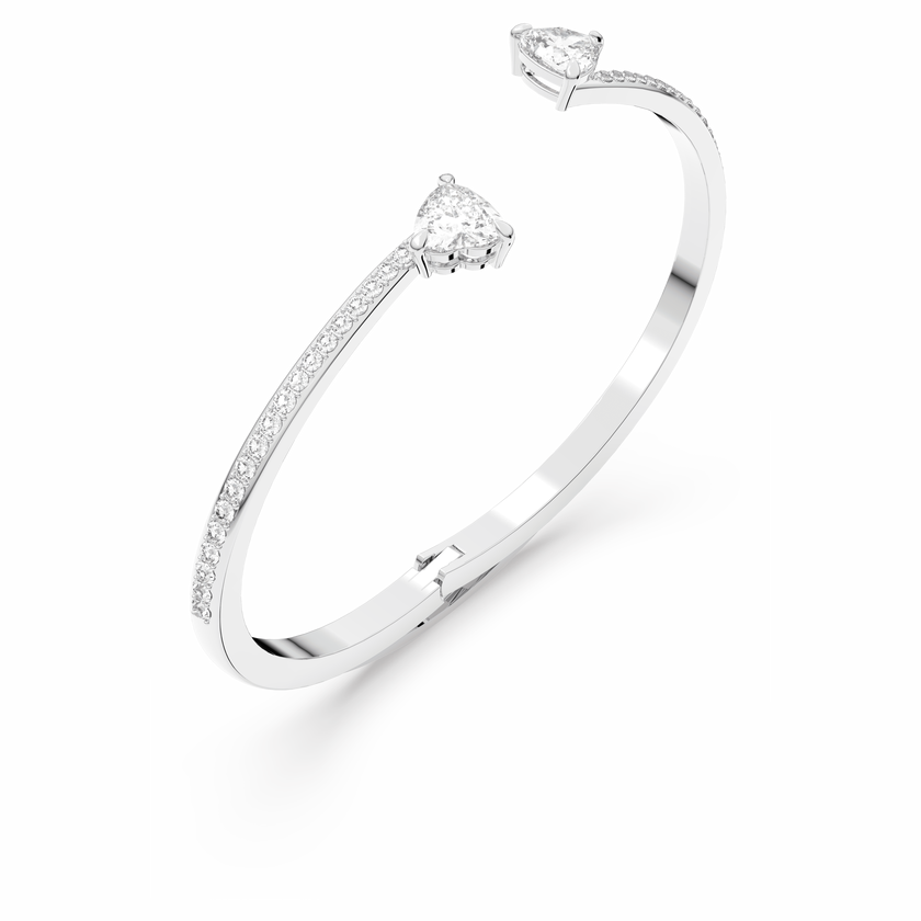 swarovski mesmera bangle  heart  white  rhodium plated