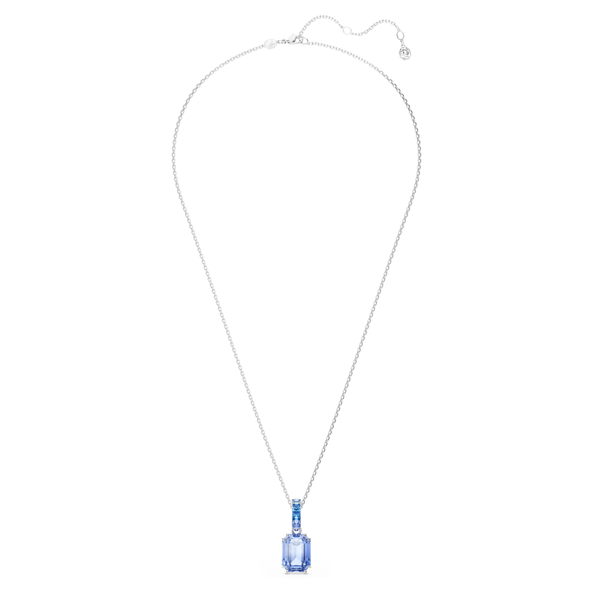 swarovski millenia pendant  octagon cut  blue  rhodium plated