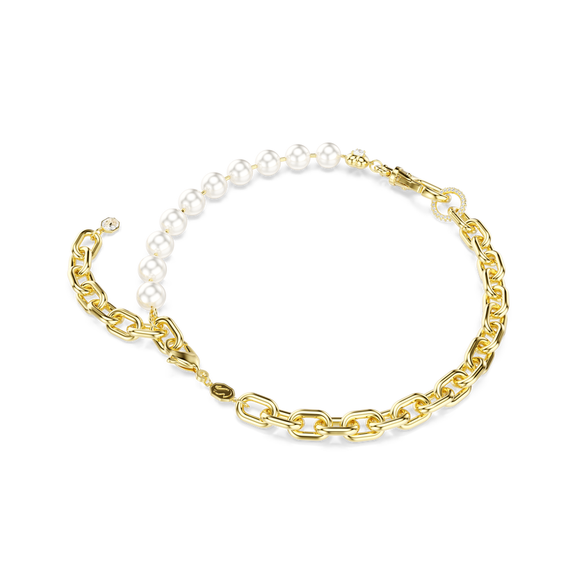 swarovski idyllia necklace  crystal pearl  white  gold tone plated