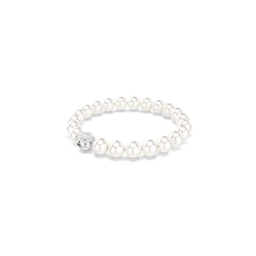 swarovski matrix bracelet  crystal pearl  white  rhodium plated