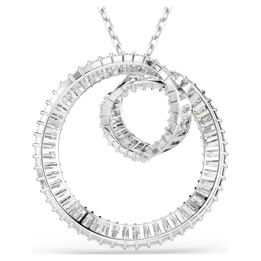 swarovski matrix pendant  baguette cut  white  rhodium plated