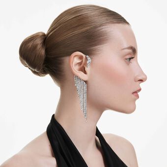 swarovski the vienna collection ear cuffs  swan  white  ruthenium plated