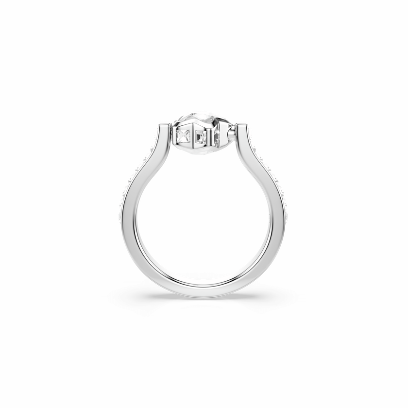 swarovski chroma ring  star  white  rhodium plated