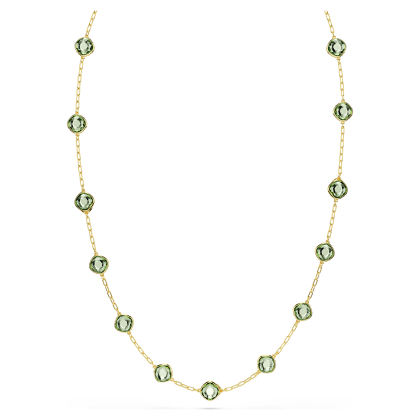 swarovski chroma strandage  octagon cut  green  gold tone plated