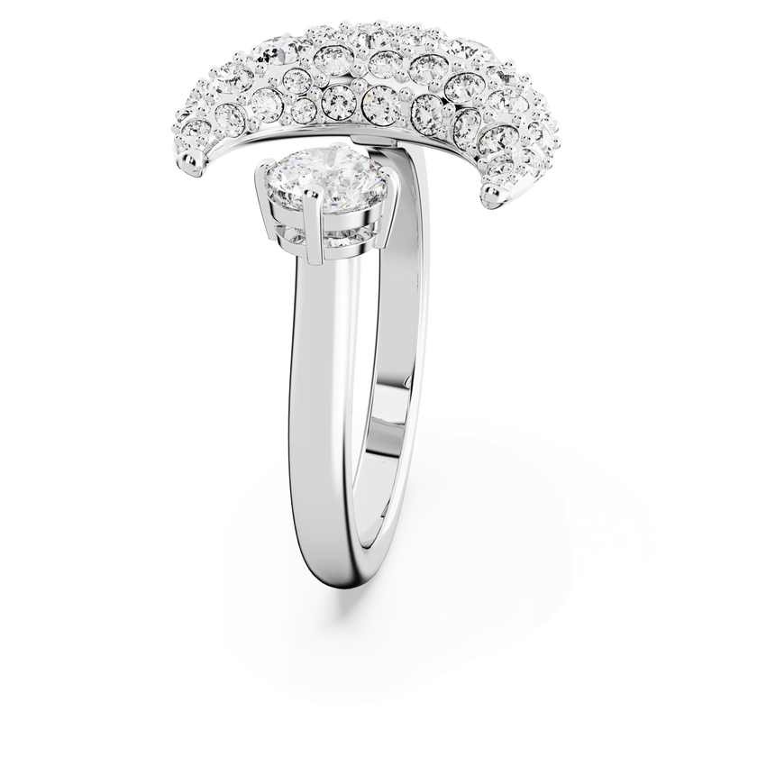 swarovski sublima open ring  moon  white  rhodium plated