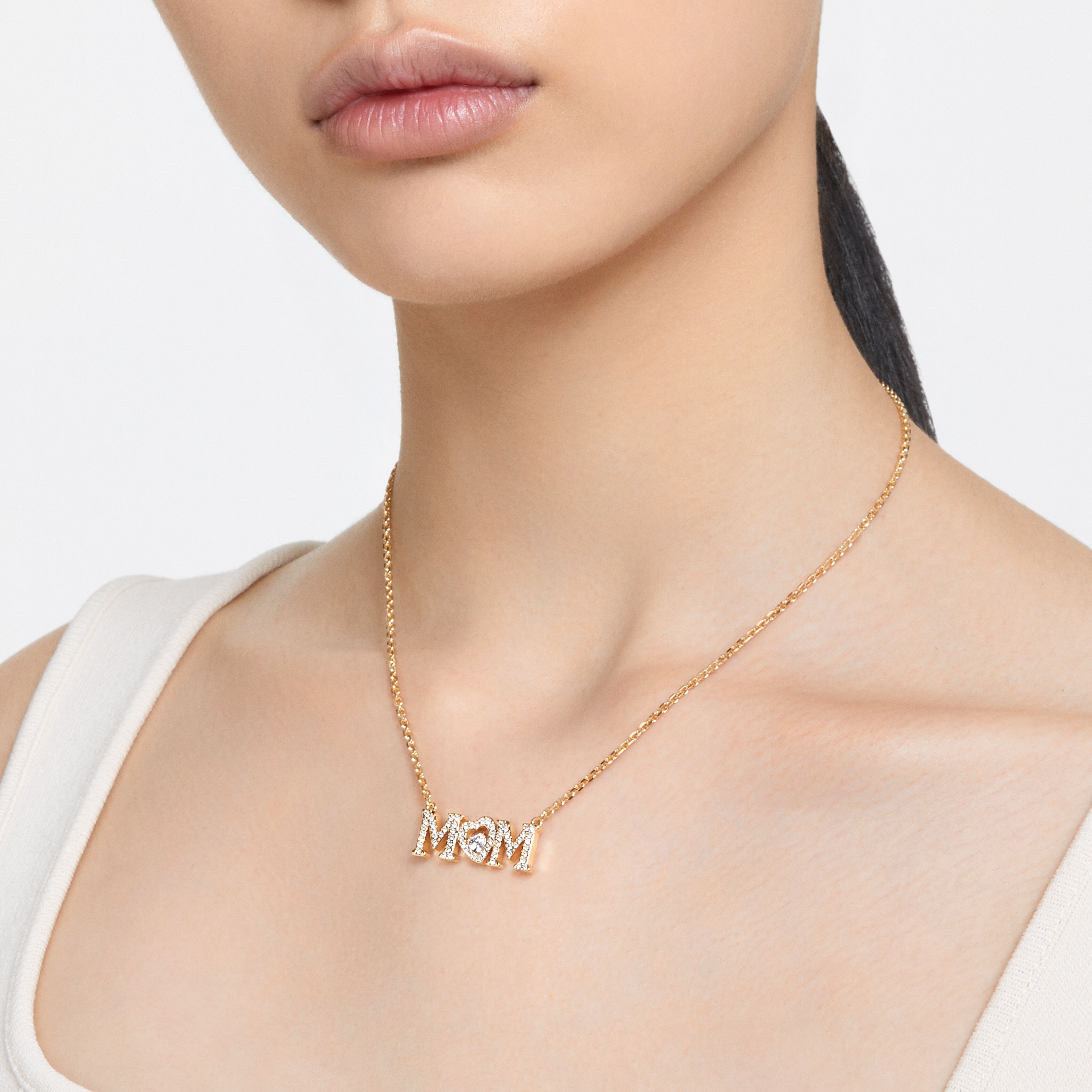 Buy Swarovski Mother s Day necklace Heart White Gold tone plated