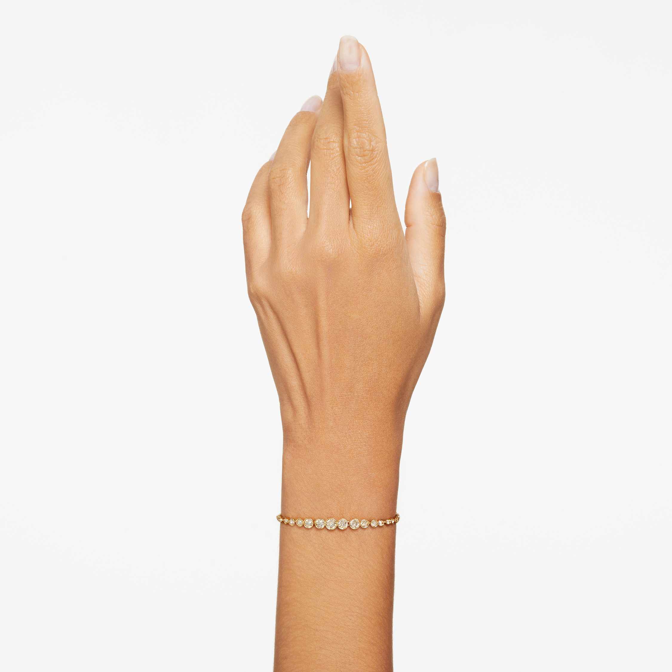 swarovski emily bracelet  mixed round cuts  gold tone  gold tone plated