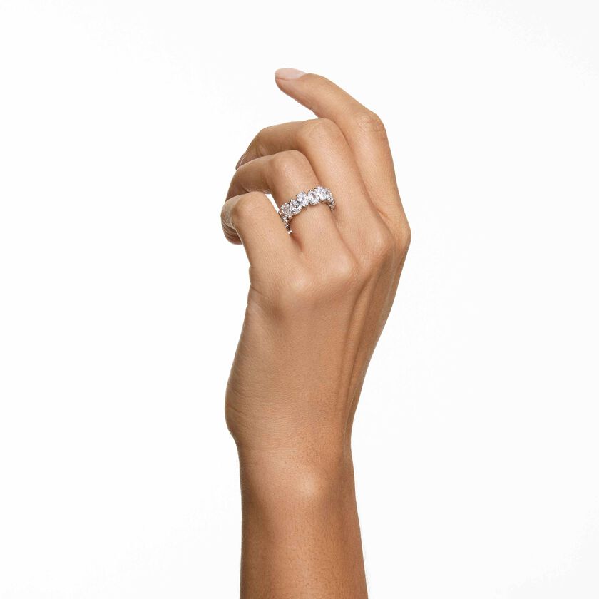 swarovski matrix vittore ring  drop cut  white  rhodium plated