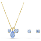 swarovski mesmera set  set  2   mixed cuts  blue  18k gold finish