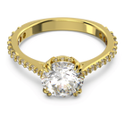 swarovski stilla cocktail ring round cut pav white gold tone plated