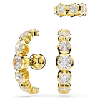 swarovski imber ear cuff set 3 round cut white gold tone plated