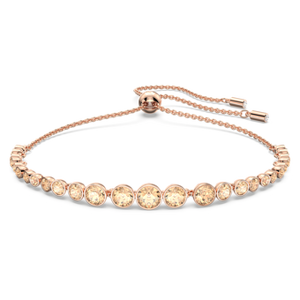 swarovski imber emily bracelet  mixed round cuts  pink  18k rose gold finish