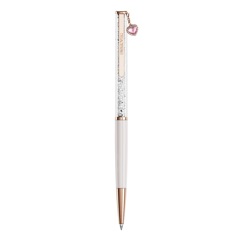 swarovski crystalline ballpoint pen  heart  pink  pink lacquered  rose gold tone plated