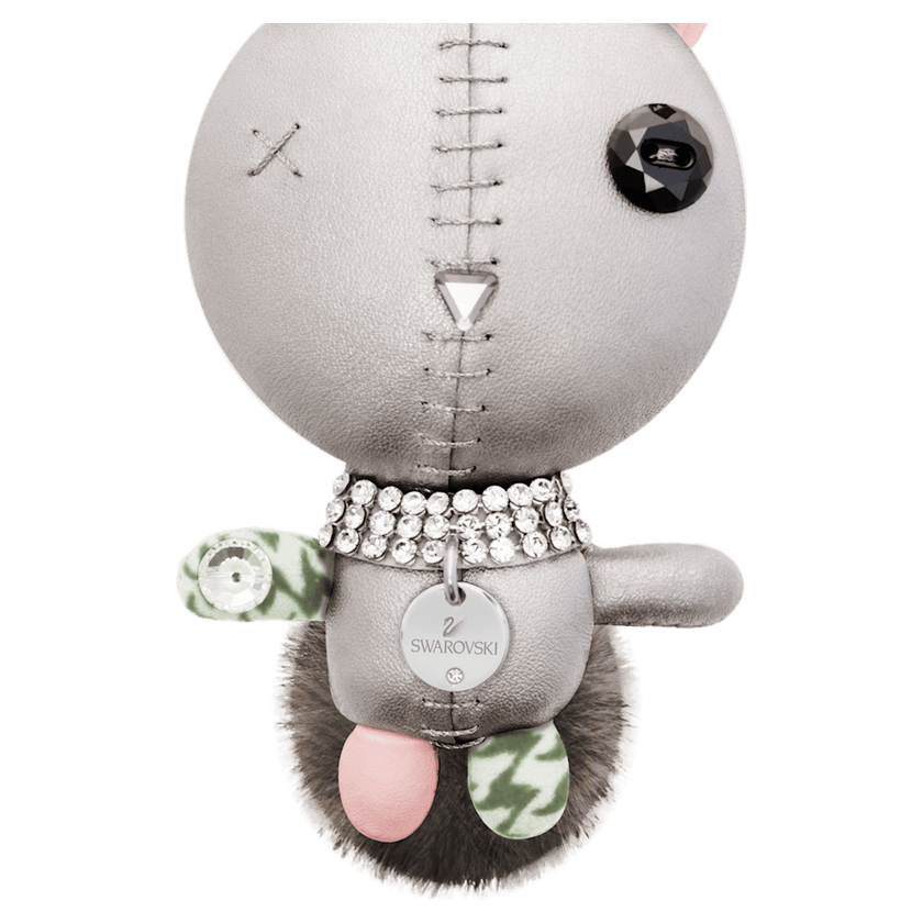 swarovski mathilde bag charm  rabbit  gray  stainless steel