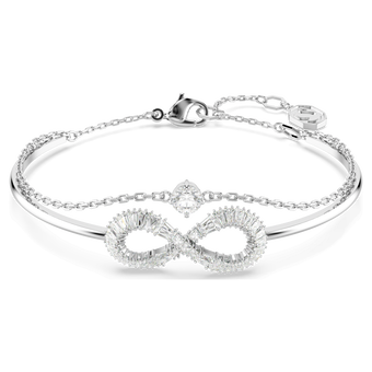 swarovski hyperbola bangle infinity white rhodium plated