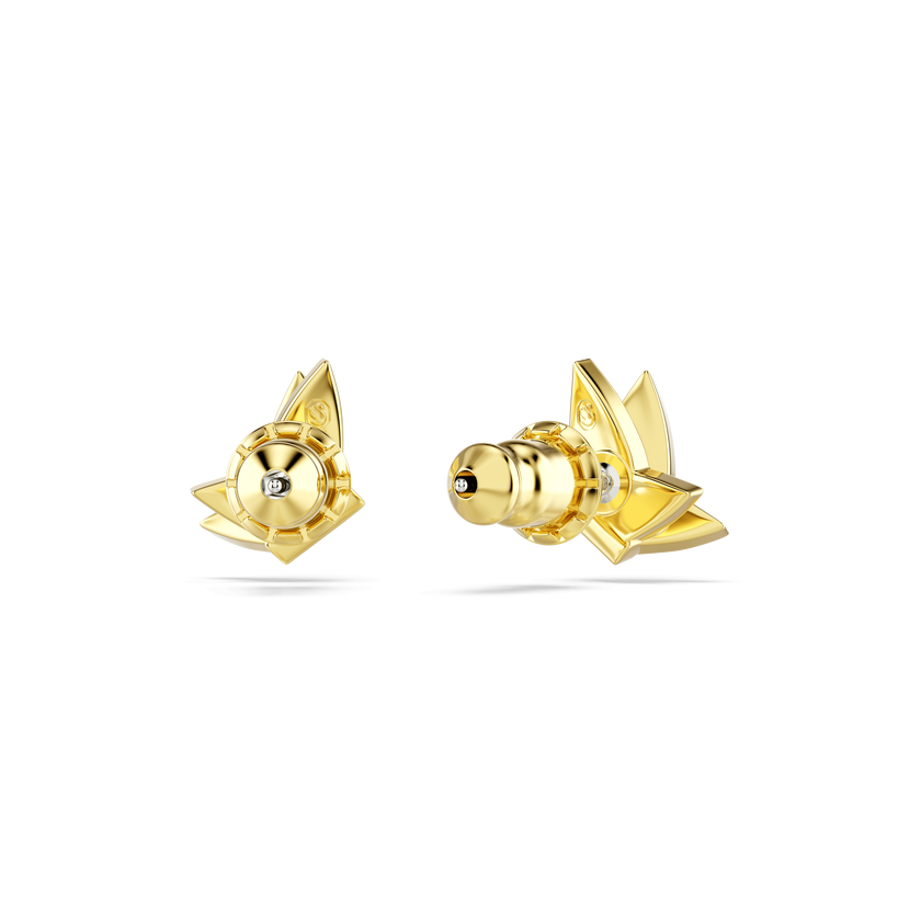 swarovski idyllia lilia stud earrings  butterfly  white  18k gold finish