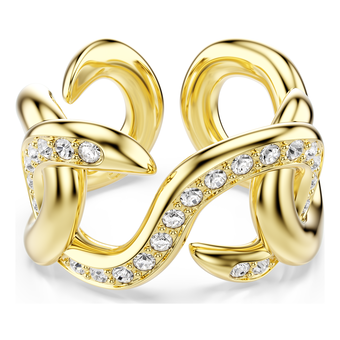 swarovski dextera open ring  round cut  white  gold tone plated