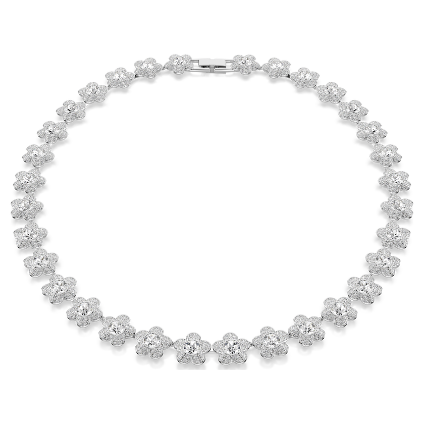 ariana grande x swarovski necklace  round cut  flower  white  rhodium plated