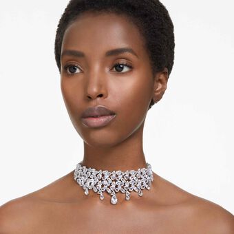 swarovski mesmera choker mixed cuts white rhodium plated