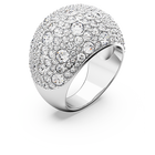 Luna cocktail ring, Moon, White, Rhodium plated