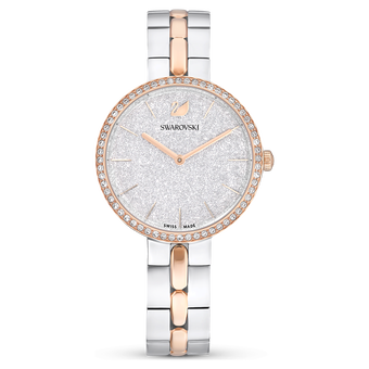 swarovski cosmopolitan watch metal bracelet white rose gold tone finish