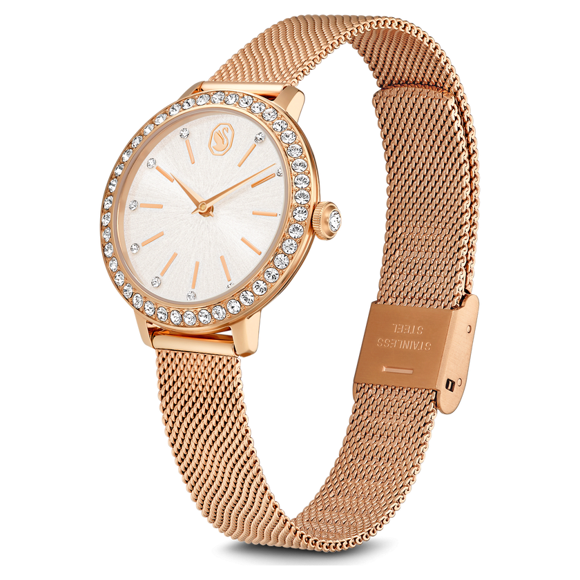 swarovski certa watch  metal bracelet  rose gold tone  rose gold tone finish
