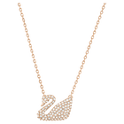 swarovski swan necklace white rose gold plated