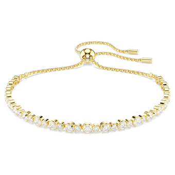 swarovski matrix bracelet  round cut  white  18k gold finish