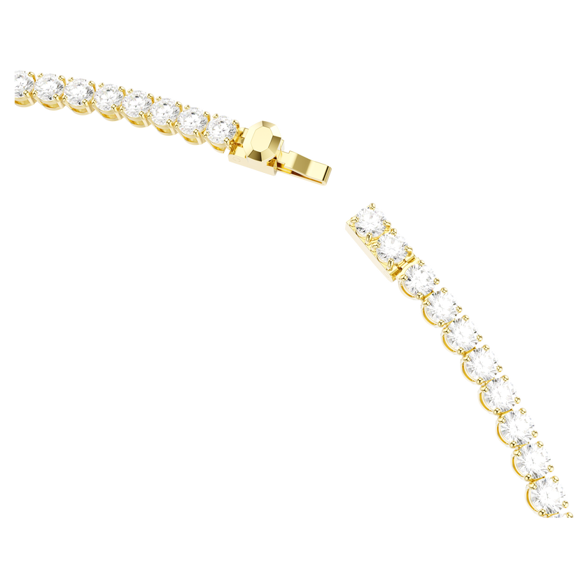 swarovski matrix tennis necklace  round cut  white  18k gold finish