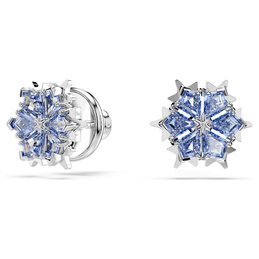 swarovski magic set  snowflake  blue  rhodium plated
