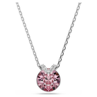 swarovski bella v pendant round cut pink rhodium plated