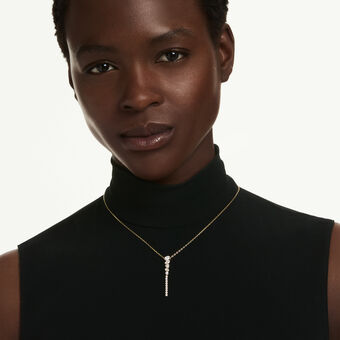 swarovski mesmera y necklace  mixed cuts  white  18k gold finish