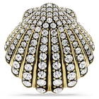 Idyllia brooch, Shell, White, Gold-tone plated