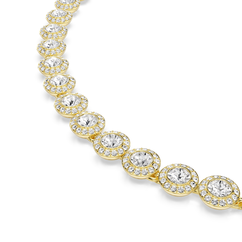swarovski una angelic set  set  3   round cut  white  gold tone plated
