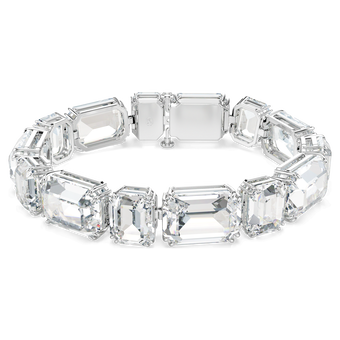 swarovski millenia tennis bracelet octagon cut white rhodium plated