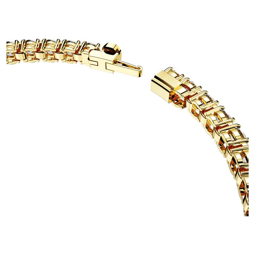swarovski matrix tennis bracelet  round cut  white  gold tone plated